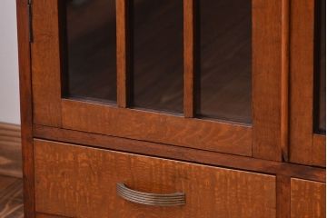 レトロ家具　昭和レトロ　飾り棚付き!お洒落な古い木製の本箱