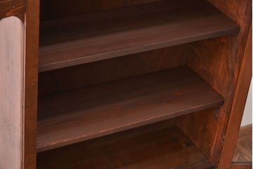 レトロ家具　昭和レトロ　飾り棚付き!お洒落な古い木製の本箱