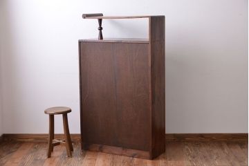 レトロ家具　昭和レトロ　飾り棚付き!お洒落な古い木製の本箱