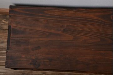 アンティーク家具　和製アンティーク　前面欅材!モールガラス引き戸の小さなローボード