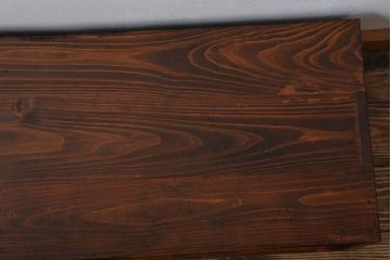 アンティーク家具　和製アンティーク　前面欅材!モールガラス引き戸の小さなローボード