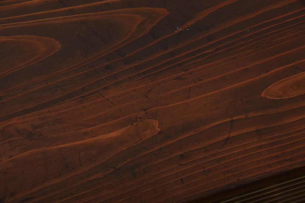 アンティーク家具　和製アンティーク　前面欅材!モールガラス引き戸の小さなローボード