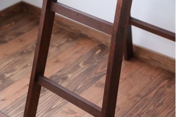 アンティーク雑貨　和製アンティーク　古いナラ材のステップラダー(梯子・脚立)