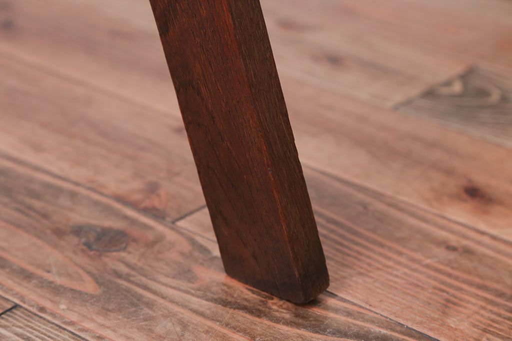 アンティーク雑貨　和製アンティーク　古いナラ材のステップラダー(梯子・脚立)