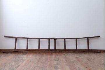 アンティーク雑貨　和製アンティーク　古いナラ材のステップラダー(梯子・脚立)