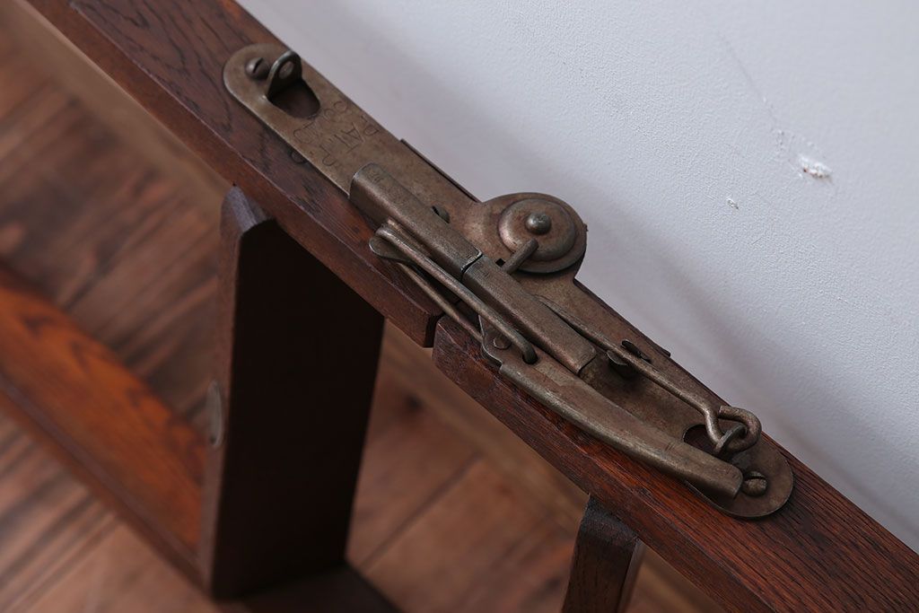 アンティーク雑貨　和製アンティーク　古いナラ材のステップラダー(梯子・脚立)