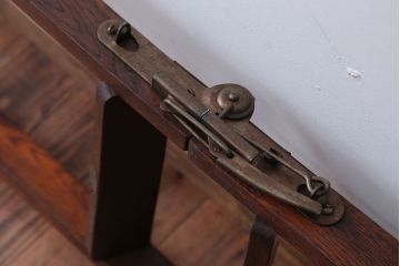 アンティーク雑貨　和製アンティーク　古いナラ材のステップラダー(梯子・脚立)