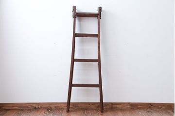 アンティーク雑貨　和製アンティーク　古いナラ材のステップラダー(梯子・脚立)