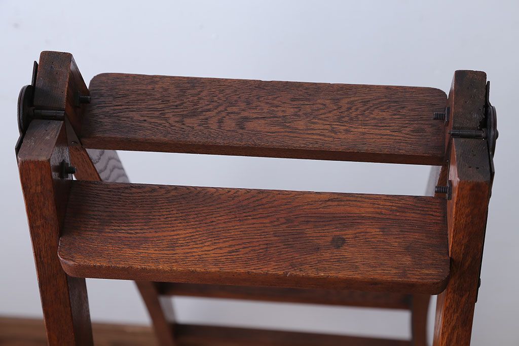 アンティーク雑貨　和製アンティーク　古い木製のステップラダー(梯子・脚立)