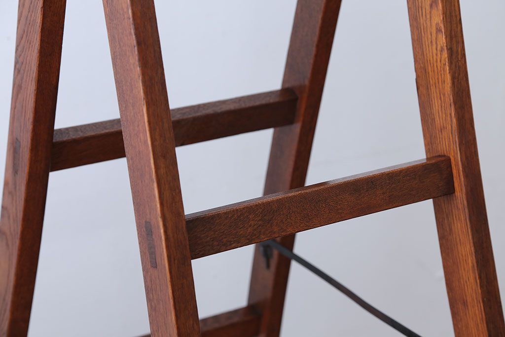 アンティーク雑貨　和製アンティーク　古い木製のステップラダー(梯子・脚立)