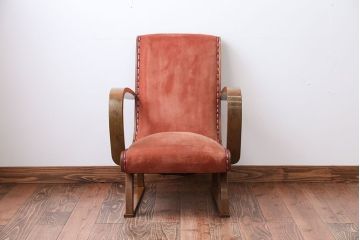 レトロ家具　和製アンティーク　レトロな1人掛けアームソファ(1)