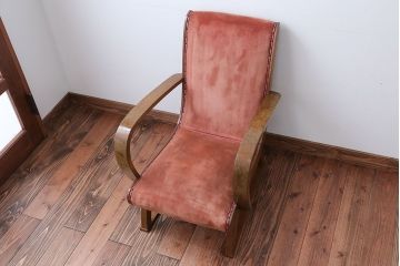 レトロ家具　和製アンティーク　レトロな1人掛けアームソファ(1)