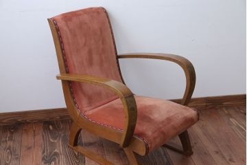 レトロ家具　和製アンティーク　レトロな1人掛けアームソファ(1)