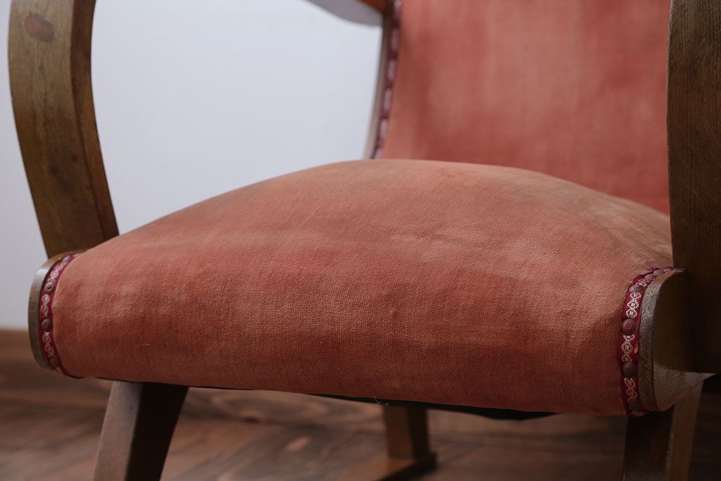 レトロ家具　和製アンティーク　レトロな1人掛けアームソファ(1)