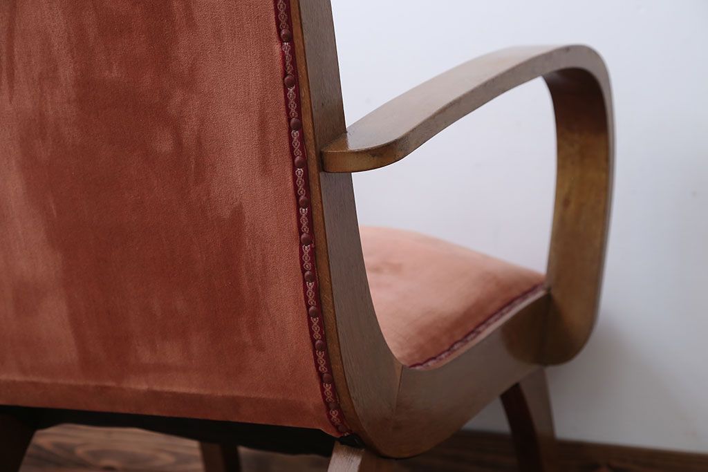 レトロ家具　和製アンティーク　レトロな1人掛けアームソファ(1)