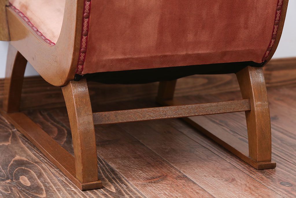 レトロ家具　和製アンティーク　レトロな1人掛けアームソファ(1)