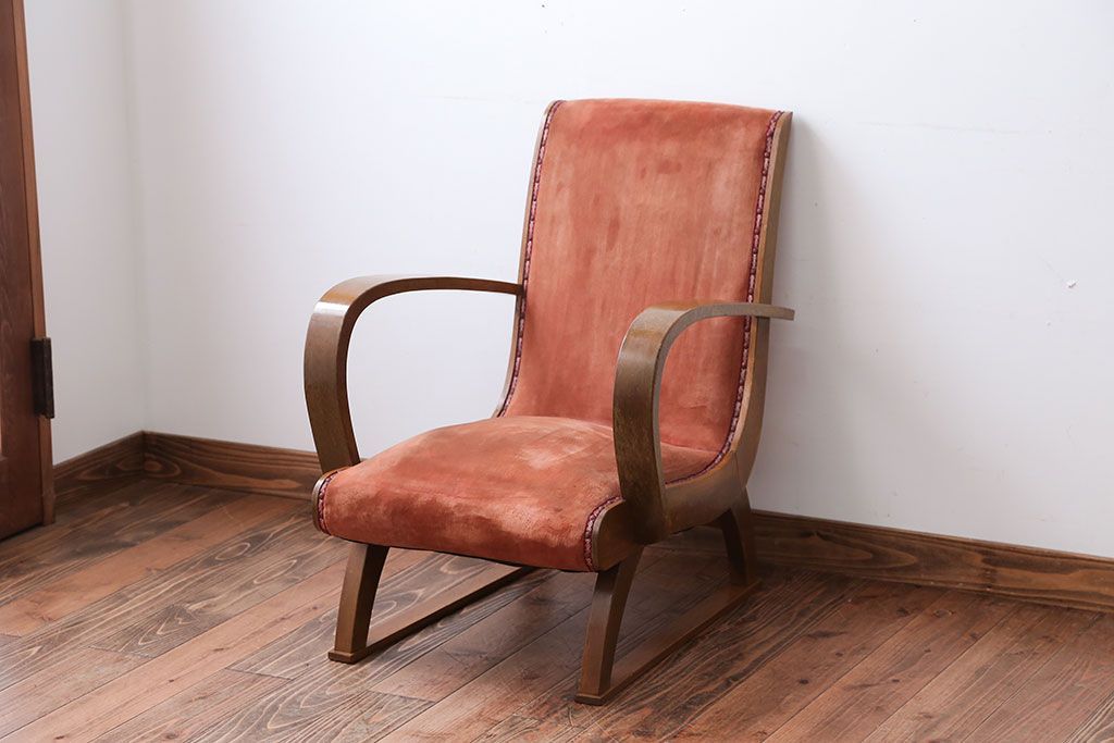 レトロ家具　和製アンティーク　レトロな1人掛けアームソファ(2)