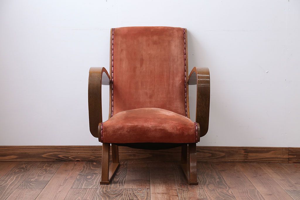 レトロ家具　和製アンティーク　レトロな1人掛けアームソファ(2)