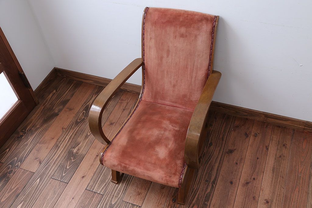 レトロ家具　和製アンティーク　レトロな1人掛けアームソファ(2)