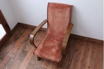 レトロ家具　和製アンティーク　レトロな1人掛けアームソファ(2)