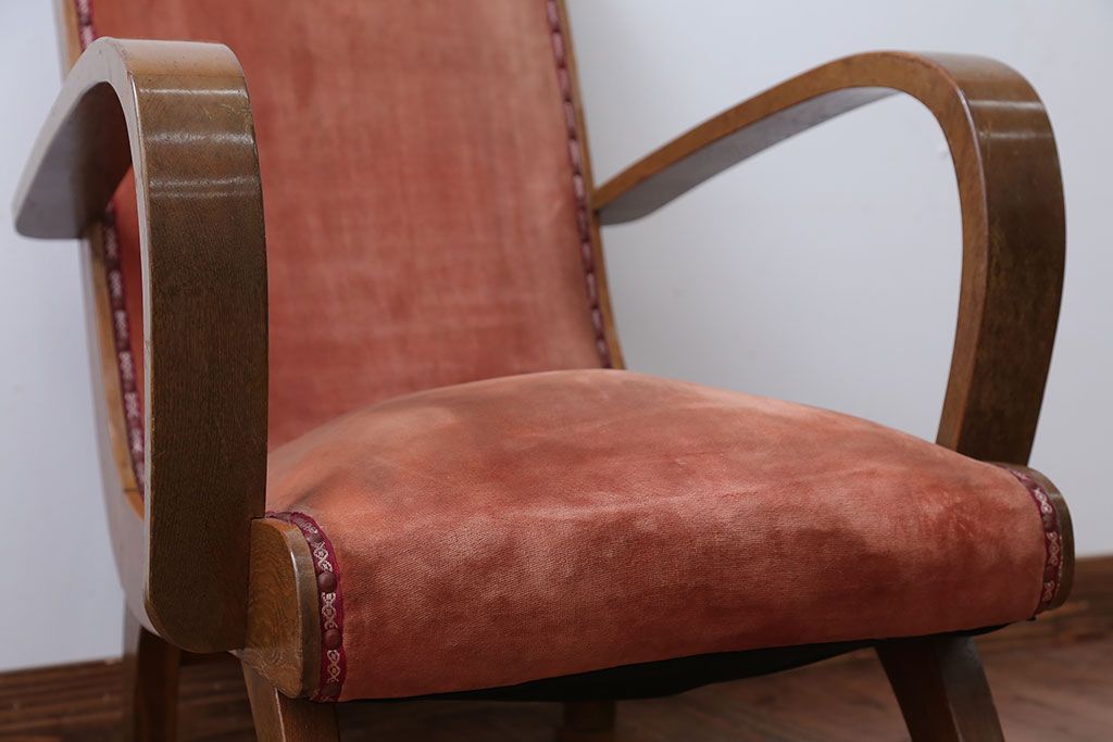 レトロ家具　和製アンティーク　レトロな1人掛けアームソファ(2)