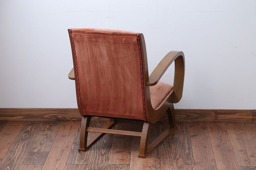 レトロ家具　和製アンティーク　レトロな1人掛けアームソファ(2)