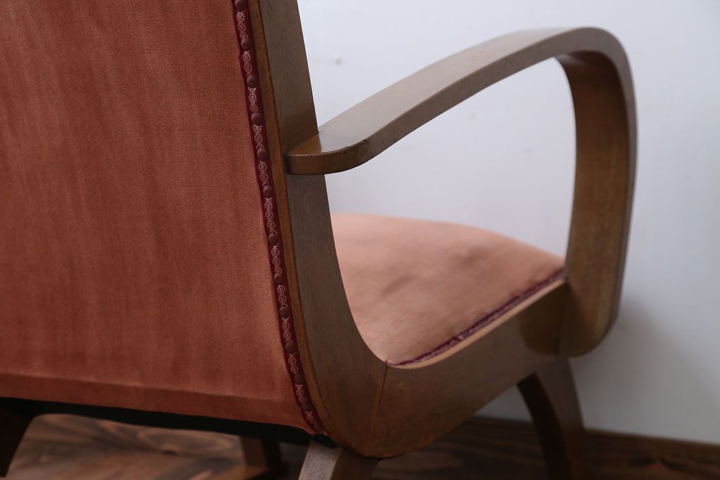 レトロ家具　和製アンティーク　レトロな1人掛けアームソファ(2)