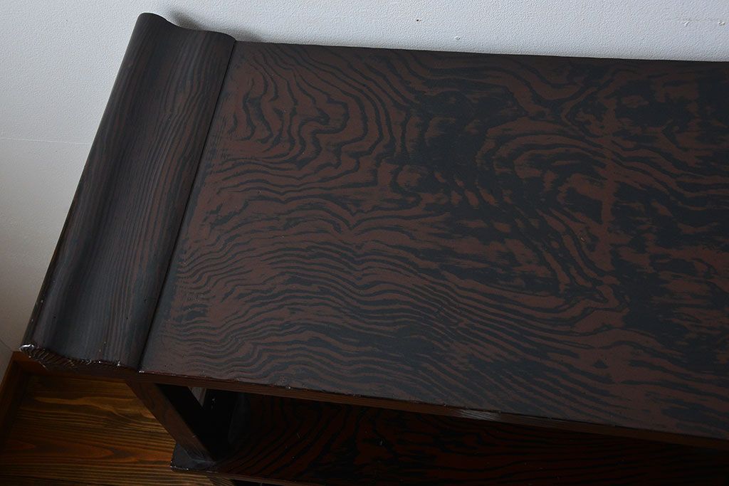 アンティーク家具　和製アンティーク　研ぎ出し木目が美しい高級飾り棚