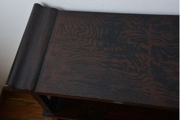 アンティーク家具　和製アンティーク　研ぎ出し木目が美しい高級飾り棚