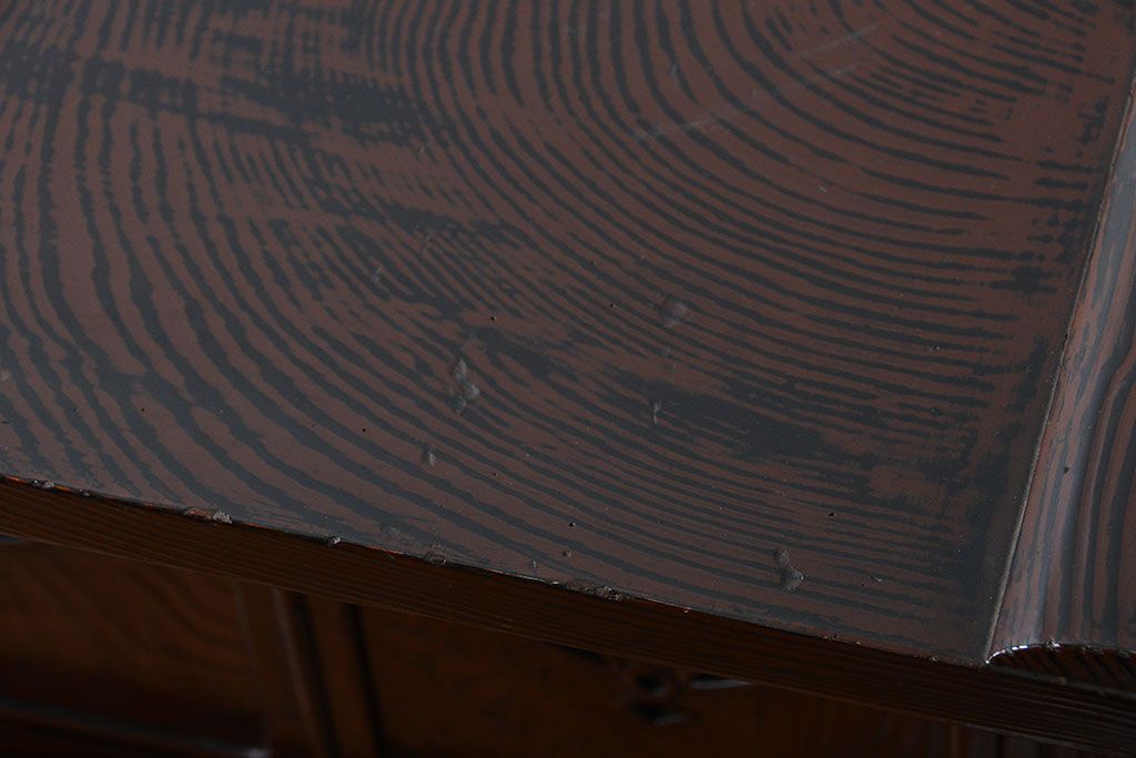 アンティーク家具　和製アンティーク　研ぎ出し木目が美しい高級飾り棚