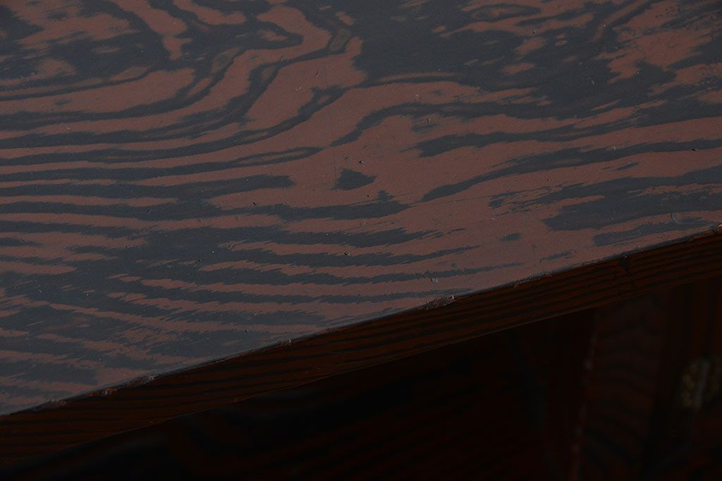 アンティーク家具　和製アンティーク　研ぎ出し木目が美しい高級飾り棚