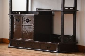 アンティーク家具　和製アンティーク　研ぎ出し木目が美しい高級飾り棚