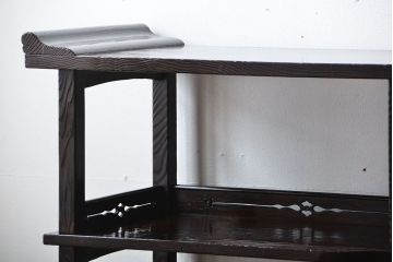 アンティーク家具　和製アンティーク　研ぎ出し木目が美しい高級飾り棚