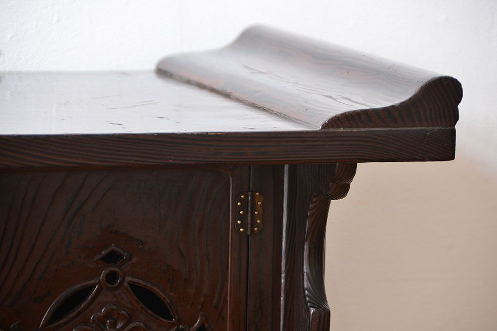 アンティーク家具　和製アンティーク　研ぎ出し木目が美しい高級飾り棚