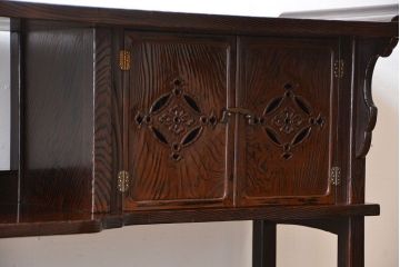 アンティーク家具　和製アンティーク　研ぎ出し木目が美しい高級飾り棚