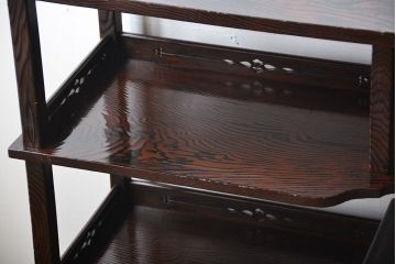 アンティーク家具　和製アンティーク　研ぎ出し木目が美しい高級飾り棚