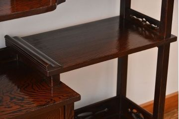 アンティーク家具　和製アンティーク　研ぎ出し木目が美しい高級飾り棚