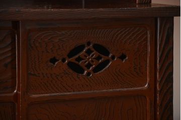 アンティーク家具　和製アンティーク　研ぎ出し木目が美しい高級飾り棚