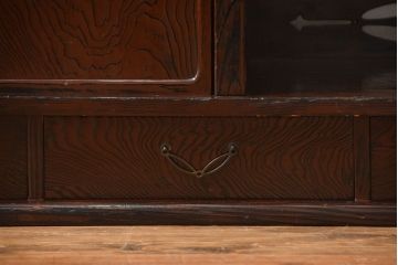 アンティーク家具　和製アンティーク　研ぎ出し木目が美しい高級飾り棚