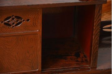 アンティーク家具　和製アンティーク　研ぎ出し木目が美しい高級飾り棚