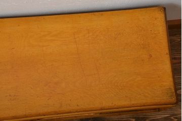 レトロ家具　昭和レトロ　モールガラス引き戸の小ぶりなローボード