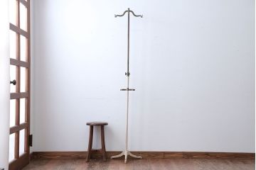 アンティーク雑貨　昭和レトロ　古いアイアン製アンティークポールスタンド