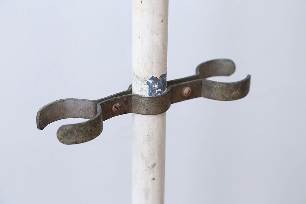 アンティーク雑貨　昭和レトロ　古いアイアン製アンティークポールスタンド