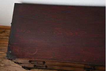 アンティーク家具　古民具・骨董　鉄脚付きアンティーク時代箪笥ローボード