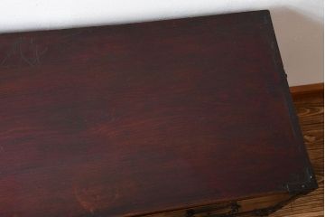 アンティーク家具　古民具・骨董　鉄脚付きアンティーク時代箪笥ローボード