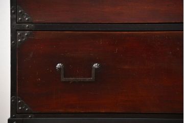 アンティーク家具　古民具・骨董　鉄脚付きアンティーク時代箪笥ローボード