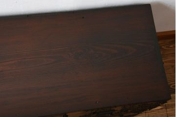 アンティーク家具　古民具・骨董　金具が立派なアンティーク時代箪笥ローボード