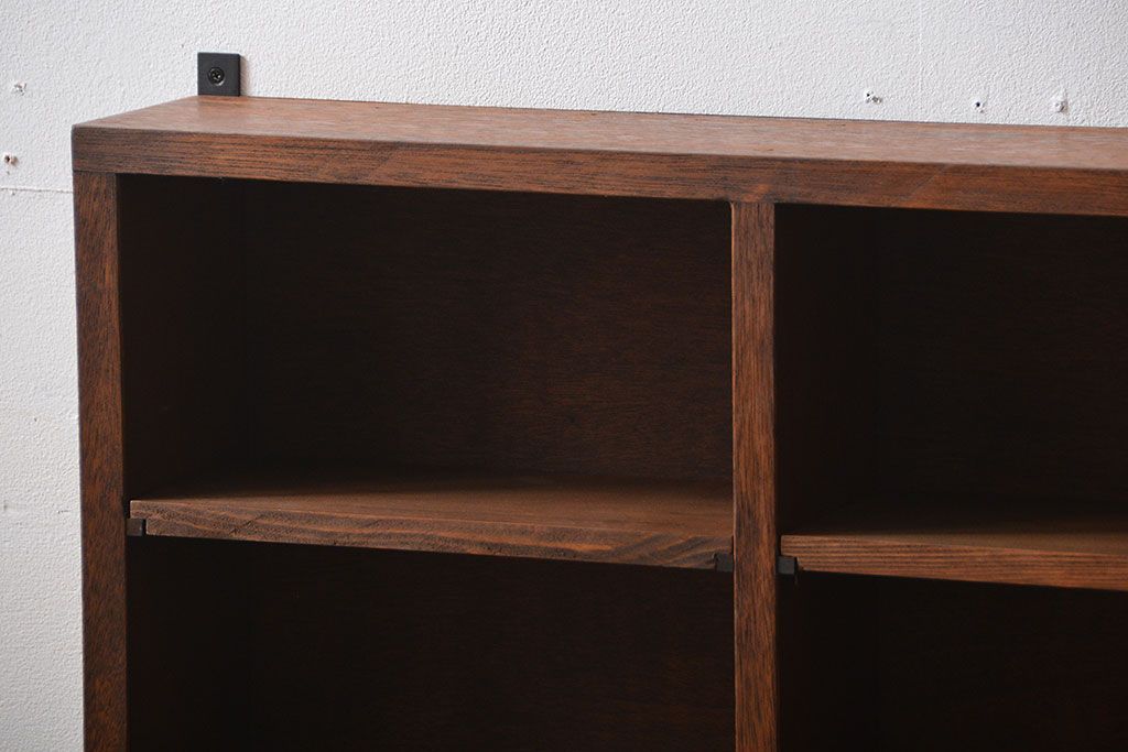 アンティーク家具　アンティーク　シンプルでナチュラルなマス目壁掛け飾り棚(2)