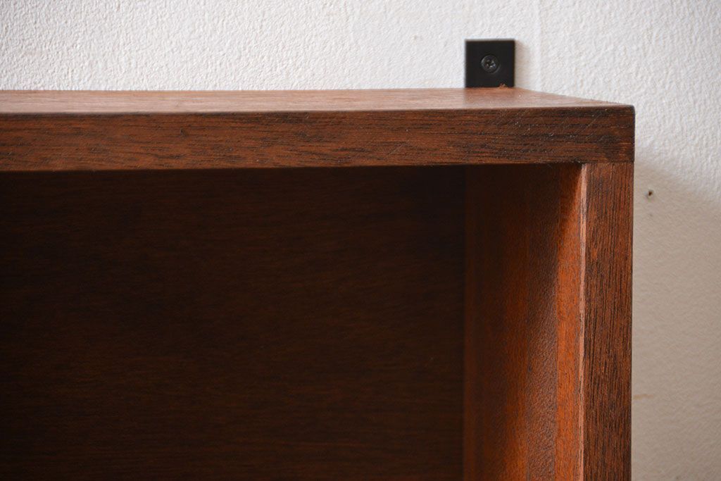 アンティーク家具　アンティーク　シンプルでナチュラルなマス目壁掛け飾り棚(2)