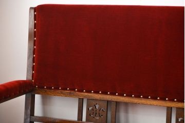 アンティーク家具　大正ロマン　ナラ材の上質な3人掛けソファ